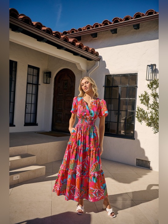 Sugarlips Dresses & Skirts - NWT Sugarlips Cactus Blossom Palmer Poplin Tiered Maxi Dress